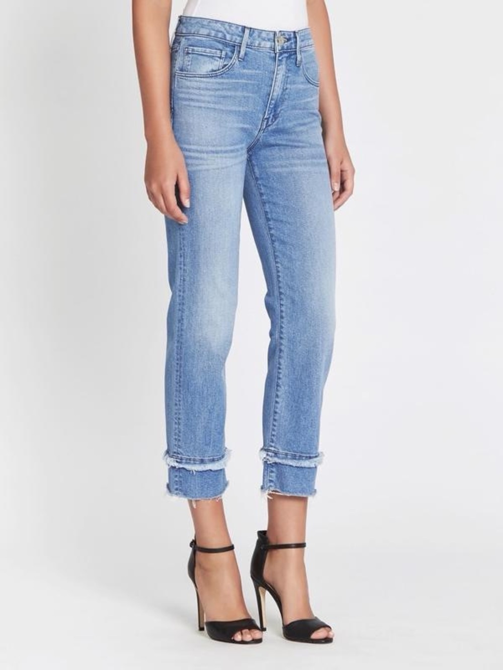 3x1 W3 Petal High Ground Slim Crop Jeans Size 25 Medium Holden Wash Raw Hem